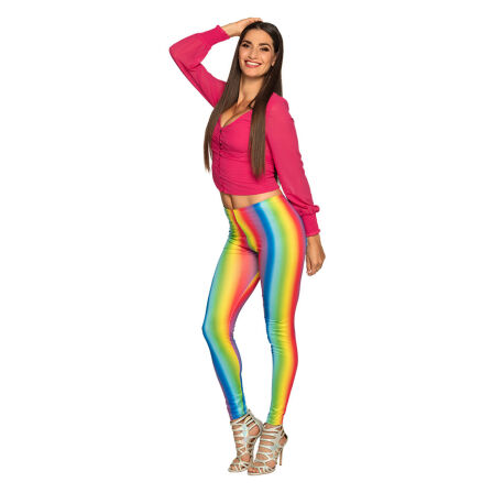 Leggings stretch rainbow Damen L/XL