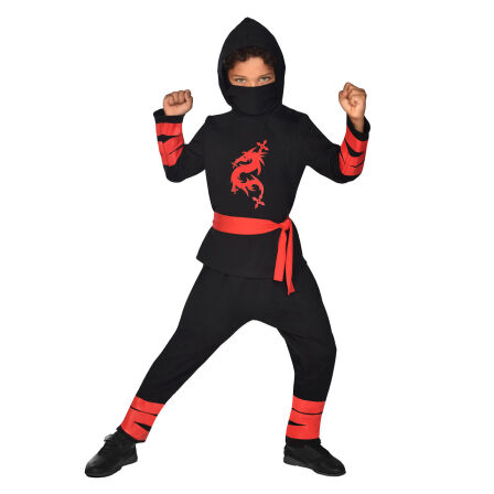 Ninja Kostüm Jungen schwarz 3-4 Jahre