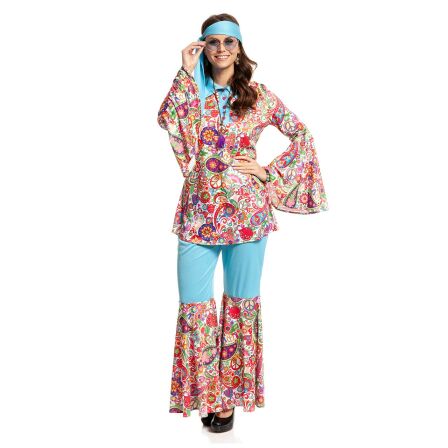 Hippie Kostüm Damen blau 52-54