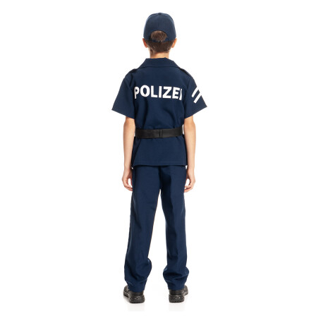 Polizei Kostüm Kinder mit Cap 128