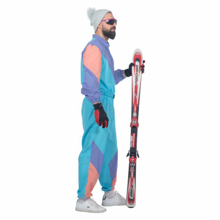 Retro Ski-Anzug 80er Jahre Overall Herren blau 50