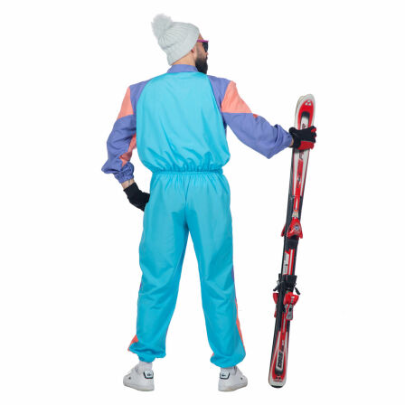 Retro Ski-Anzug 80er Jahre Overall Herren blau 54