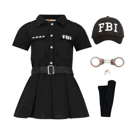 fbi kostüm mädchen schwarz