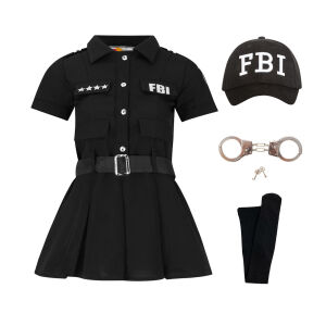 fbi kostüm mädchen schwarz