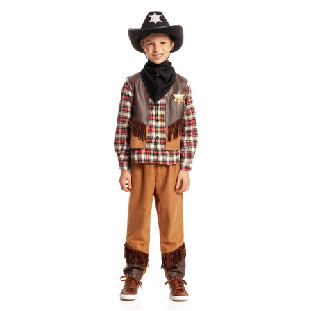 Cowboy Kostüm Jungen mit Hut 140