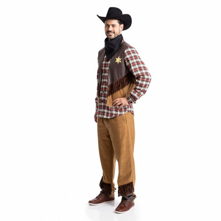 Cowboy Kostüm Herren mit Hut 48-50