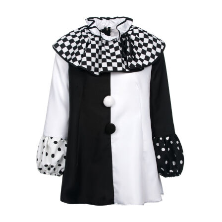 Pierrot Kostüm Damen schwarz-weiß