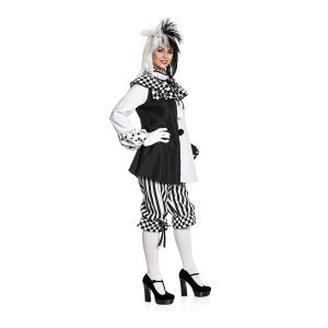 pierrot kostüm damen schwarz-weiß