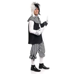 pierrot kostüm herren schwarz-weiß