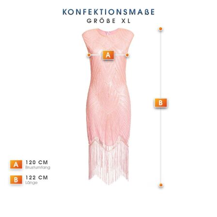 20er Jahre Kleid Damen rosa XL