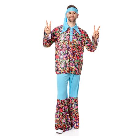 Hippie Kostüm Herren Outfit komplett 68-70