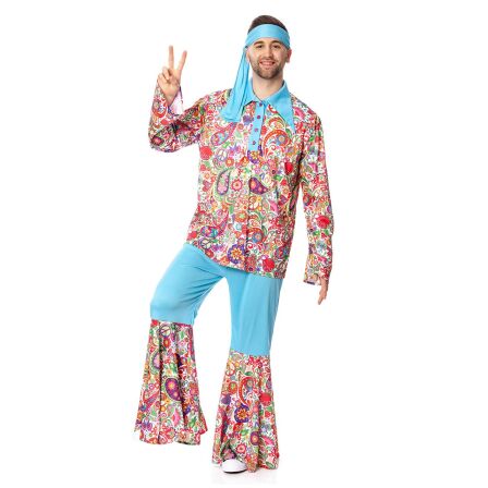 Hippie Herren Kostüm Outfit komplett 64-66