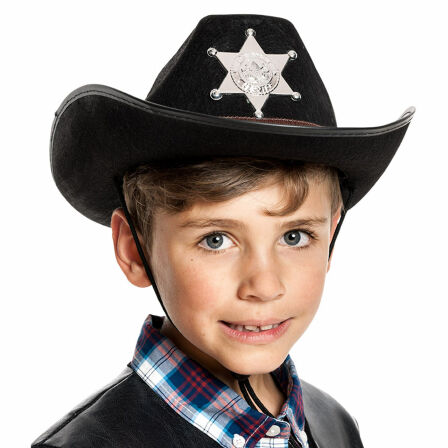 Cowboy Sheriff Hut Kinder schwarz