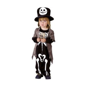 Skelett Kinder Kostüm mit Hut 3-4 Jahre