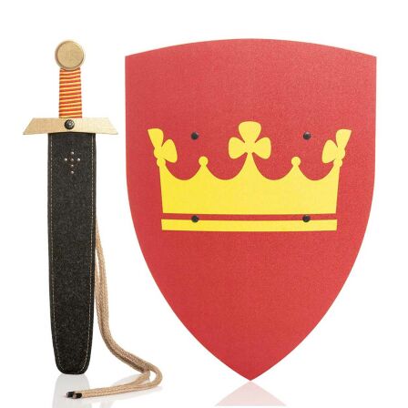 Ritterset König mit Holz Schild und Schwert
