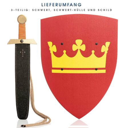 Ritterset König mit Holz Schild und Schwert
